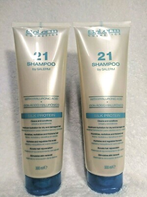 Salerm 21 Shampoo Silk Protein with Hyaluronic Acid- 300 ml 10.8 oz (2 UNITS)