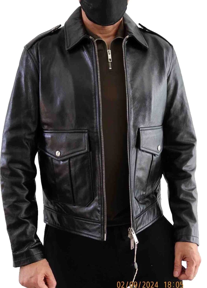 DSQUARED2 BNWT CALF LEATHER JEAN JACKET-BLACK EU50/US40/L (L-) - Image 4 of 4