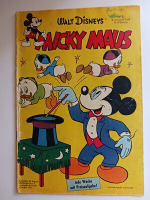 1959 and 1970 - 2 copies of Walt Disney's Mickey Mouse GERMAN EDITION