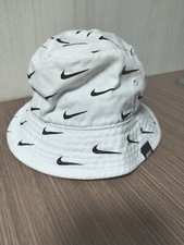 NIKE Bucket Hat White Black Swoosh Child Unisex