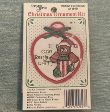 New Berlin Co Counted Cross Stitch Christmas Ornament Kit #2617 Can Barely Wait