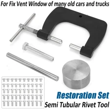 Semi Tubular Rivet Tool Restoration Set For Fix Vent Window of Old Cars Trucks