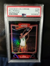 1/2! 2008 Bowman Chrome 106 Bill Russell Refractor! PSA 9 1/2 none higher hof