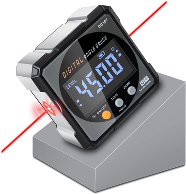 USB Digital Angle Finder Daul Laser Level Angle Gauge Inclinometer Magnetic