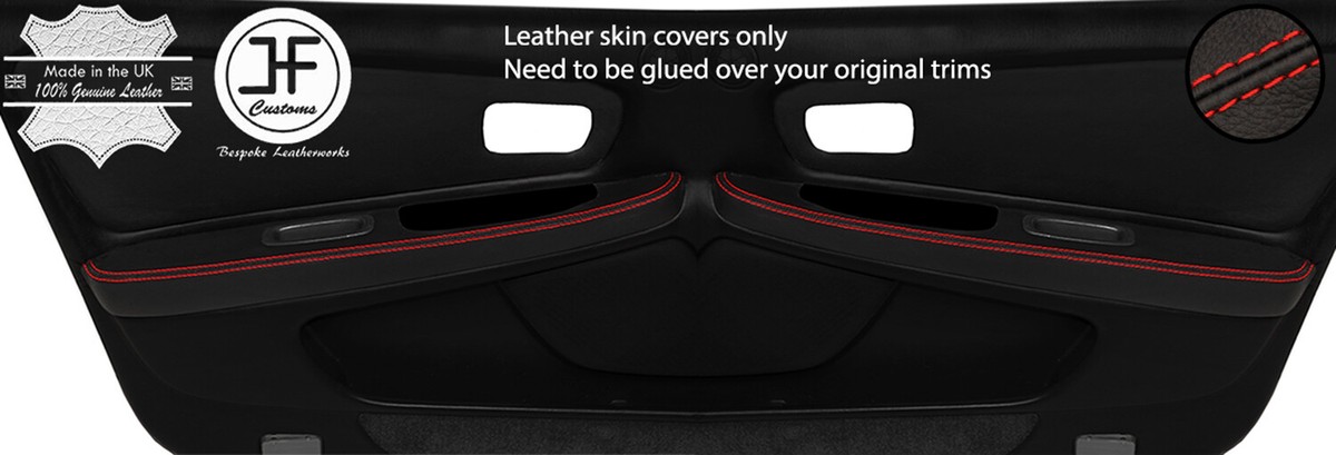 234♡ RED STITCH 2X FRONT DOOR ARMREST TRIM LEATHER COVER FOR TOYOTA JZX