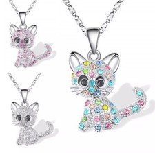 Cute small pendant necklace for woman girls children crystal cartoon necklace