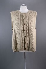 Hammerschmid Men's Cardigan 58 Beige Heavy Cable Knit Wool B153