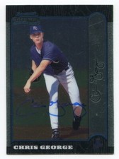 1999 Bowman Chrome Chris George Signed Card Baseball MLB Autographed AUTO #195