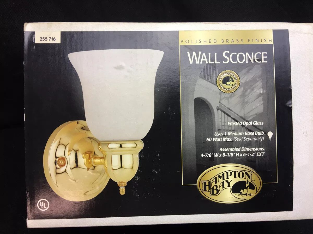Hampton Bay Polished Brass Wall Sconce With Switch Frosted Shades