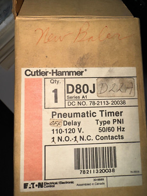 Cutler Hammer Pneumatic Timer 120v Off Delay.  Free Shipping USPS Priority Mail