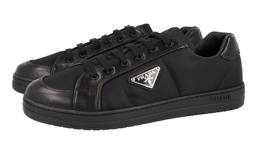 PRADA Nappa-Leather/Nylon Downtown Sneakers - 2EE395 - Black -  US 9 EU 42