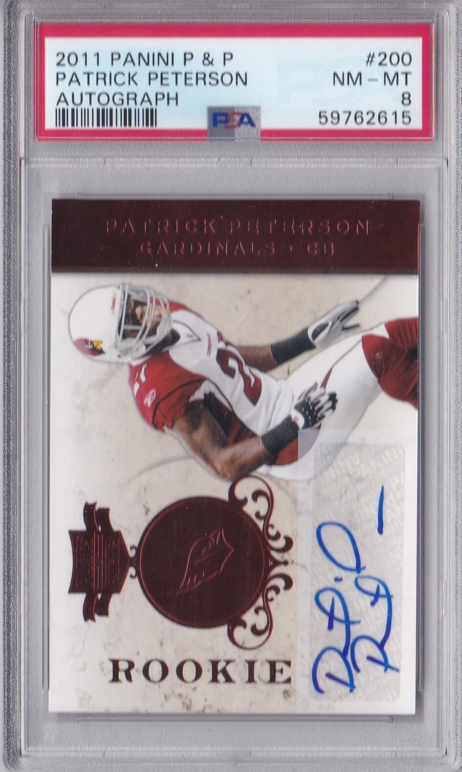 Patrick Peterson Panini Plates & Patches #200 Autograph