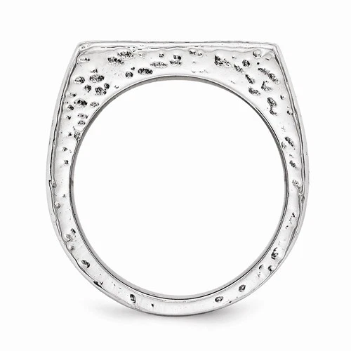 ANILLO CRUZADO HOMBRE ACERO INOXIDABLE TEXTURIZADO NEGRO ESMALTADO - TALLA 10 - 19,2 GRAMOS Foto 3 de 4