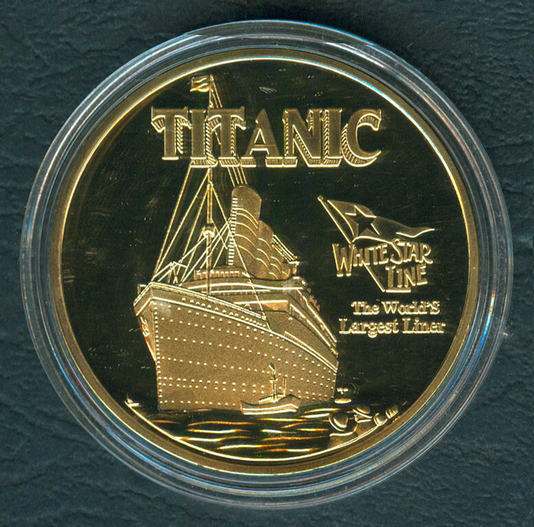 TITANIC WHITE STAR LINE Commemorative GOLD PLATED Coin Medal | eBay