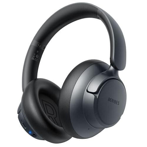 Upgraded Hybrid Active Noise Cancelling Headphones with Transparent Black