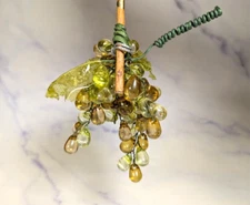 Green Grape Clear Acrylic Bunch Ornament Decor Accent Fruit Decoration Seasonal