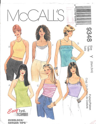 Uncut McCall's Sewing Pattern 9348 Misses Halter Tops in Six Variation Size XS-S