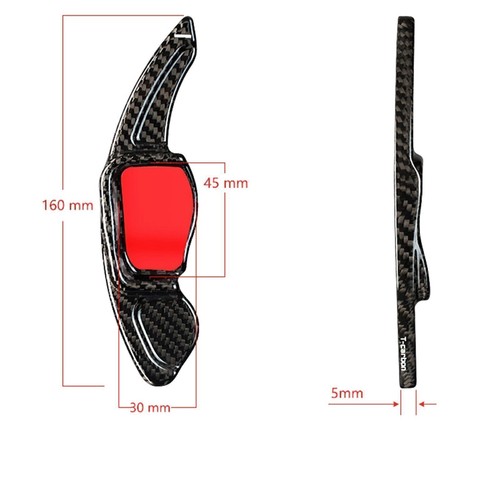 Forged Carbon Fiber Steering Wheel Paddle Extension For VW Golf MK6 GTI R20 - Picture 8 of 10