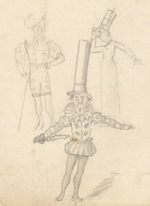 Flip - Early 20th Century Graphite Drawing, Costume Designs