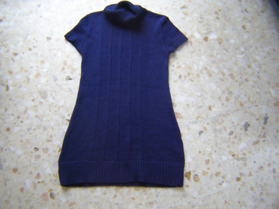 Robe Bleu Marine Sud Express - Col Roulé - Manches Courtes - Taille 38/40 - Occasion Très Bon état