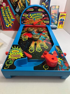 1978 VINTAGE SUPERMAN SPINBALL W BOX COMPLETE WITH INSTRUCTIONS, MATTEL, USA