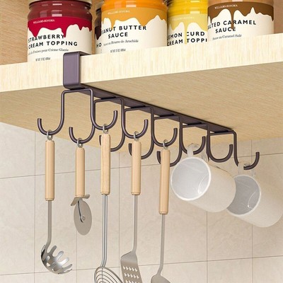 Multifunctional Double-row Storage Hook Wardrobe Cabinet Shelf Hanging Hooks^