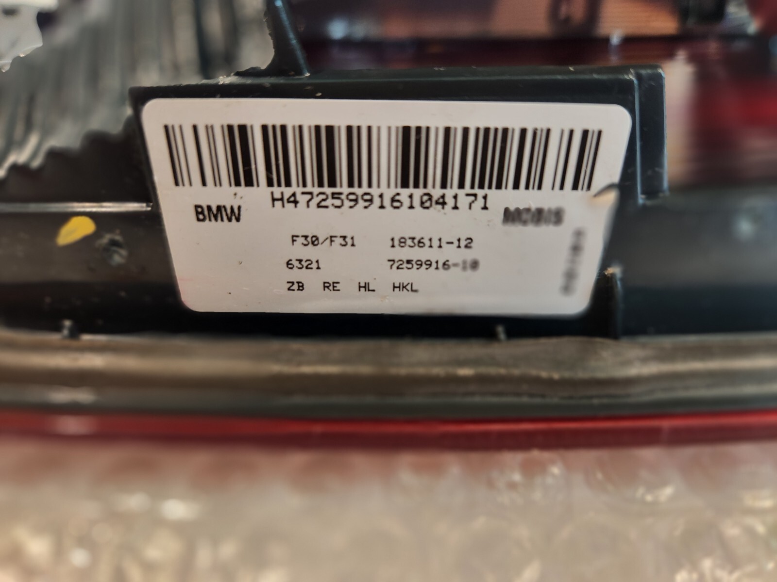 2012-2015 BMW 3 Series F30 F31 Rear Right Taillight 63217259916 | eBay