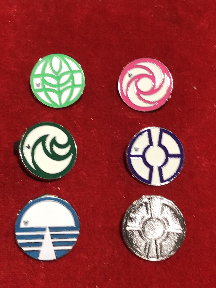 6 Disney pins Complete Set Epcot Symbols 5 + Chaser as seen