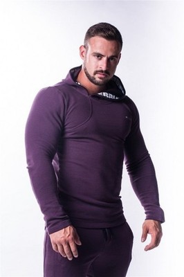 (26) NEBBIA Hoodie 721 Asymetrisch Sweatshirt XL Burgund Herren Sport Fitness