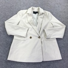 Banana Republic Blazer Womens 8 White Double Button Lined Jacket Office Career