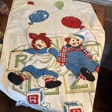 Vintage Raggedy Ann Andy BATH Beach Towel Cotton Terry Wamsutta