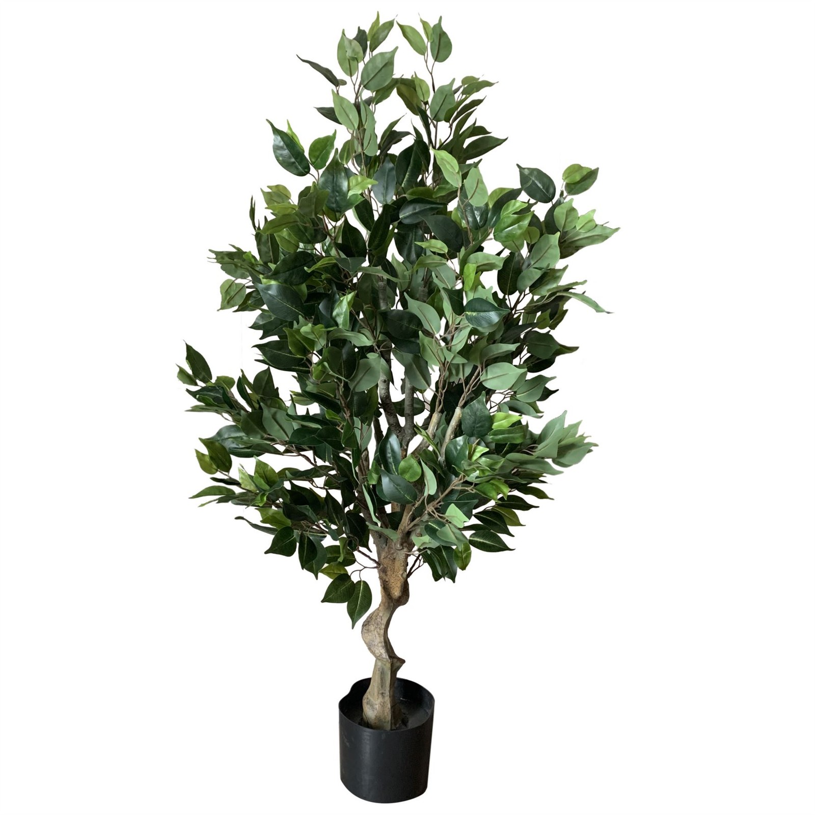 Leaf Artificial 100cm Ficus Twist Tree - Premium Ficus Plant with Pot - Realistic Imitation Wood Trunk - Image 2