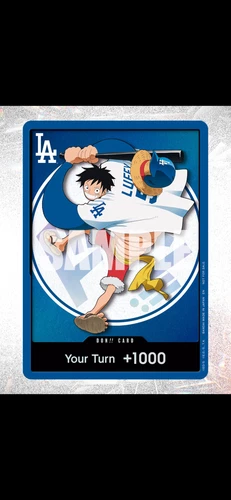 2026 Dodgers x One Piece Night Promo Card Monkey D Luffy SGA Presale Ships 7/3