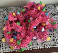 Easter Eggs Tinsel Garland Pink 14 Feet Colorful Festive Unique Holiday Decor