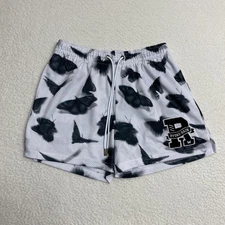 Ryoko Rain Shorts Mens XL White Black Butterfly Mesh Athletic Lounge Streetwear