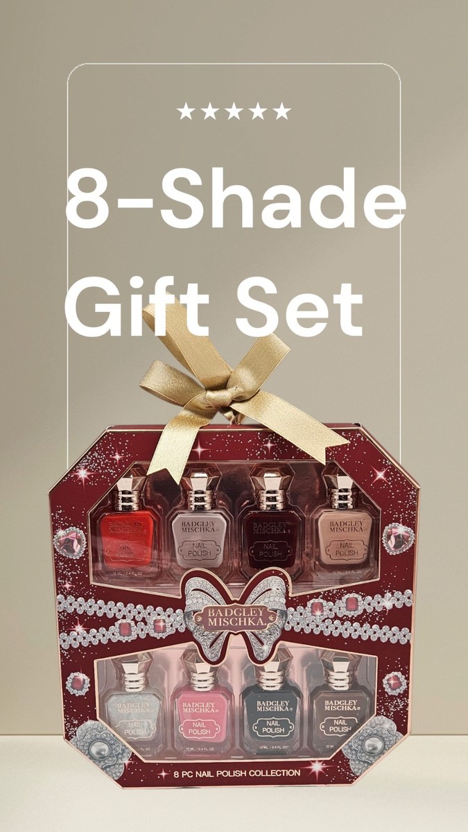 8 Pack BADGLEY MISCHKA Nail Polish Collection Pink Red Brown Coral