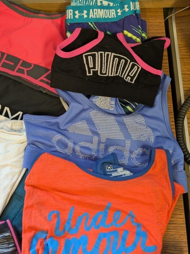 Lot of 20 Girl Shorts, Pants Under Armour, Nike, Adidas, Pink, Reebok, Puma 8-10 - Picture 16 of 18