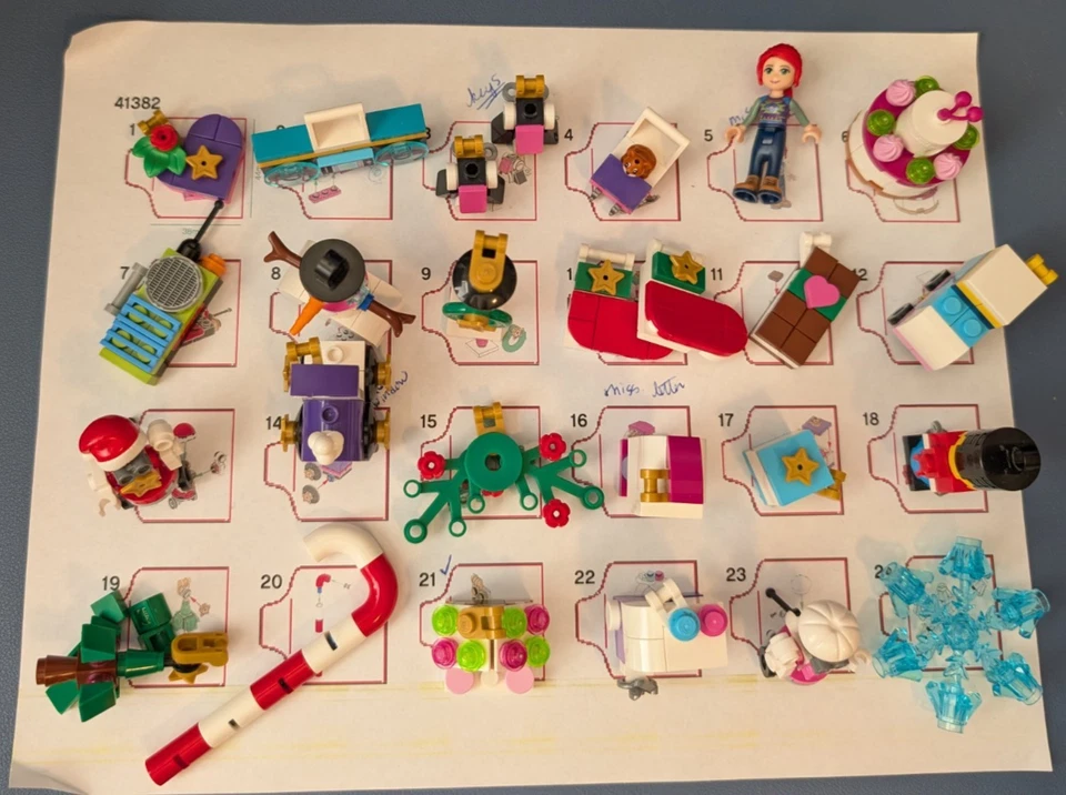 21 Complete Items - 3 Partial from Lego 41382 Friends Advent Calendar 2019 - Image 2 of 4