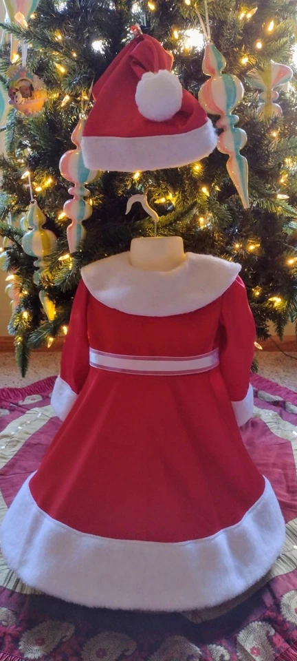 Child Mrs. Santa Inspired Girl Costume Christmas /Halloween Size 0-3/8 years old - Image 3 of 4