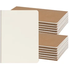 24 Pack A5 Kraft Notebooks Bulk, 8.15x5.5 Inches Blank Journaling Notebooks, ...