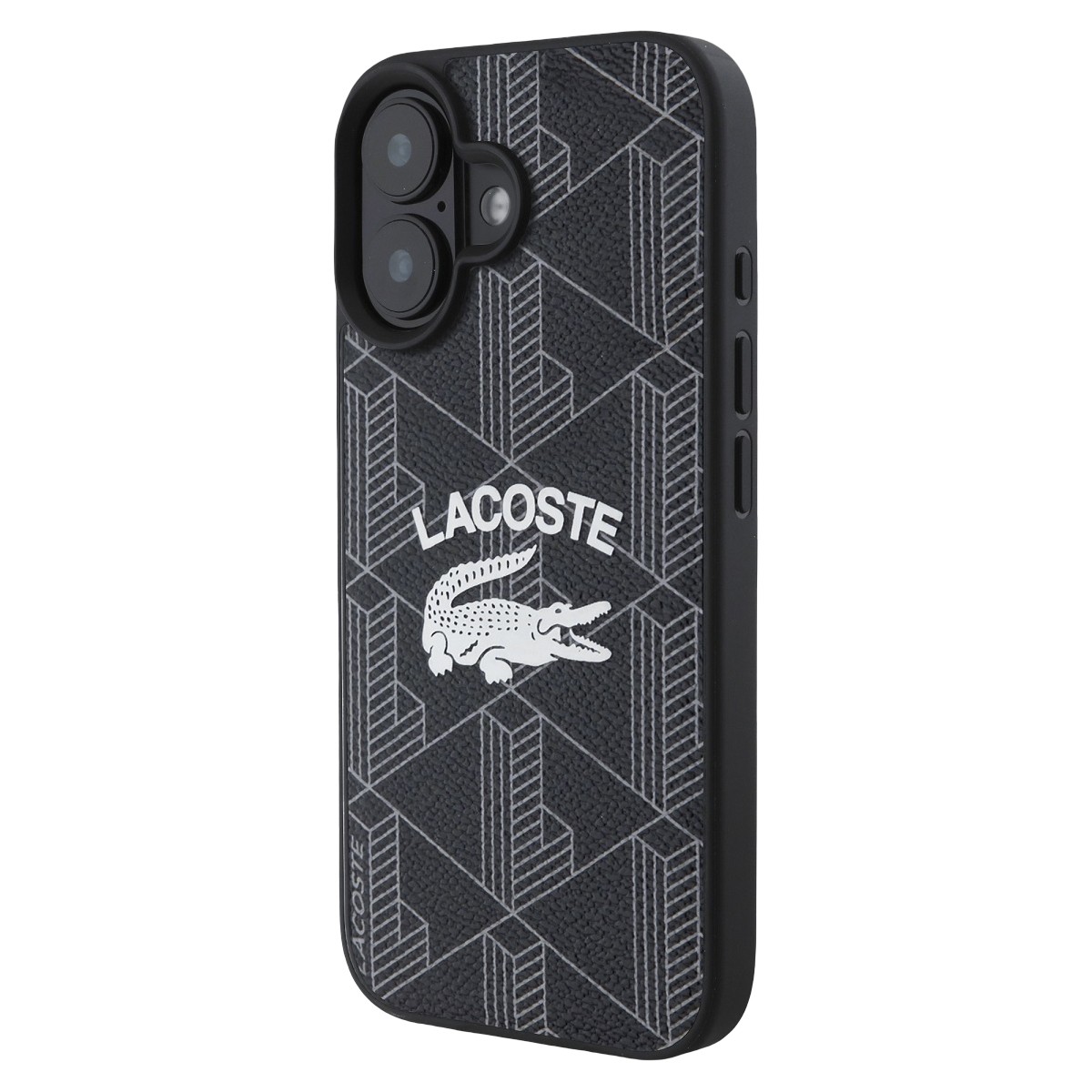 Coque Lacoste iPhone 16 Blend Monogram Noir coffret cadeau idéal