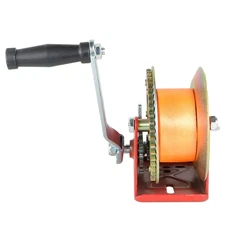 Heavy Duty Hand Winch 3500 LBS Dual Speed Hand Crank Red Strap ATV Trailer Boat
