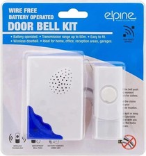 NEW WIRE FREE BATTERY OPERATED DOOR BELL SET WATERPROOF DOORBELL ALERT CHIME