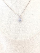 Collier Argent 925 Pendentif Zircon Femme 47 cm Sterling Silver Necklace