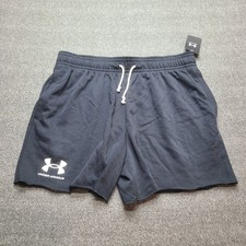 Under Armour Rival Terry Shorts Mens XL Black Athletic Gym 6in NWT