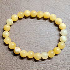 Honiggelbe Hade Armband  mit runden Edelstein...