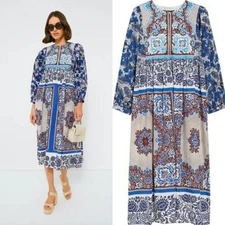 Weekend Max Mara Ghiotto Floral Cotton Midi Dress Size 0 NWT – Long Sleeve