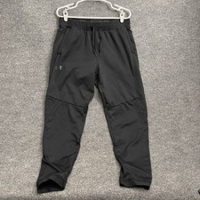Under Armour Coldgear Fleece Pants Mens Sz L Loose Drawstrings 1359147 Black
