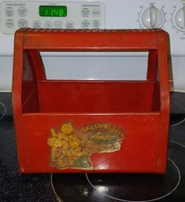 Vintage 1950s Amsco Shu Shine Bank for Kiddies Red Metal Box Toy Shoe Shine Box