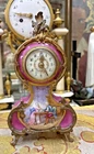 old clock 19th century porcelain of Paris or Limoges & bronze romantic decor